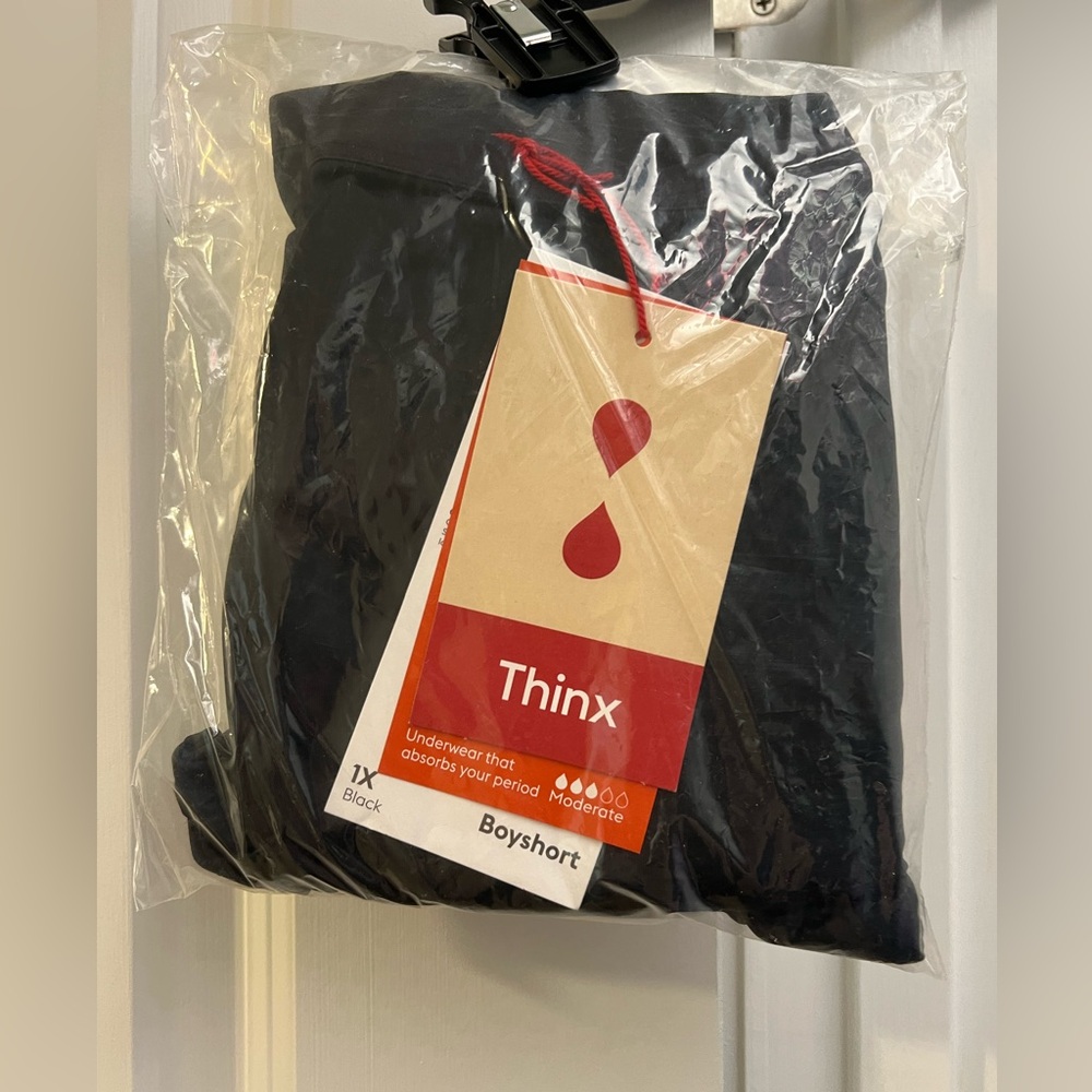 NWT Thinx Black Boyshort Underwear Moderate